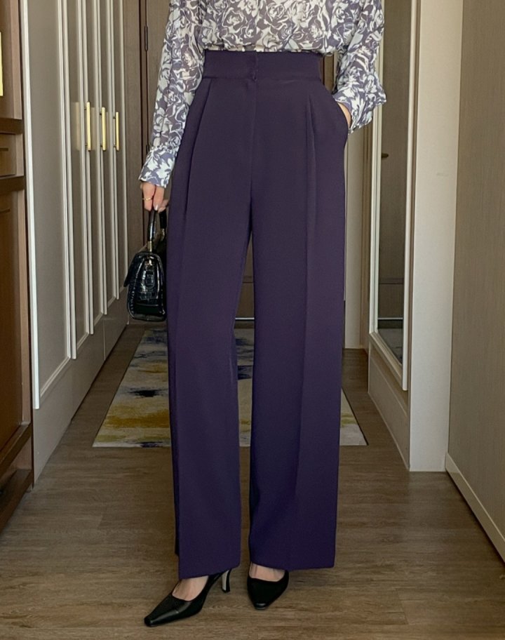 Gratia - Korean Women Fashion - #momslook - FW Mark Span Wide Pants - 2