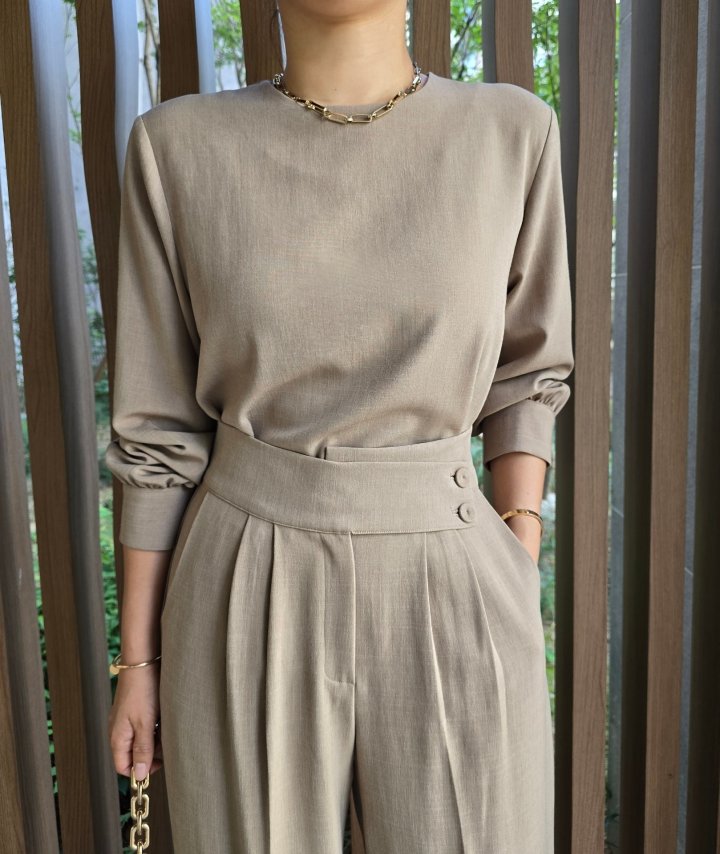 Gratia - Korean Women Fashion - #thelittlethings - Mocha Long Sleeve Blouse - 3