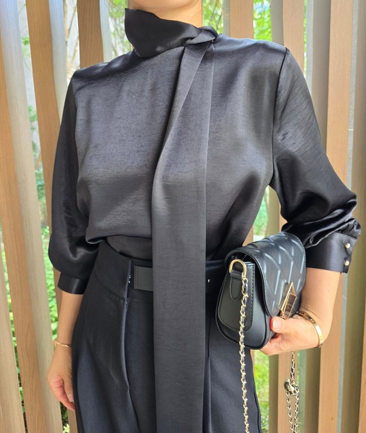 Gratia - Korean Women Fashion - #vintageinspired - Mood Satin Blouse - 10