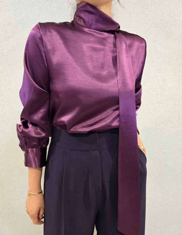 Gratia - Korean Women Fashion - #womensfashion - Mood Satin Blouse - 3