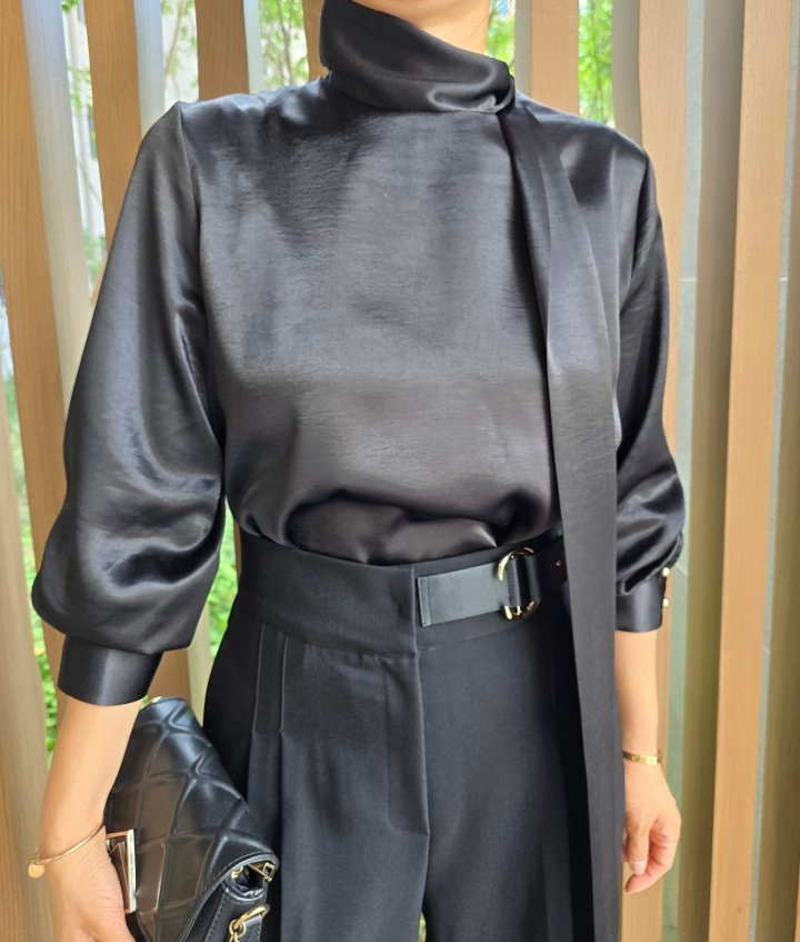 Gratia - Korean Women Fashion - #womensfashion - Mood Satin Blouse - 9