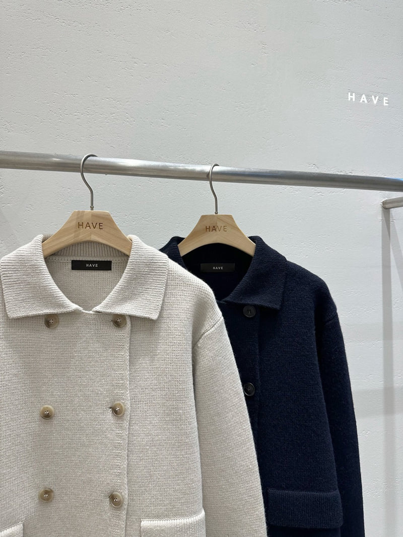 Have - Korean Women Fashion - #pursuepretty - Double Collar Knit Jacket - 2