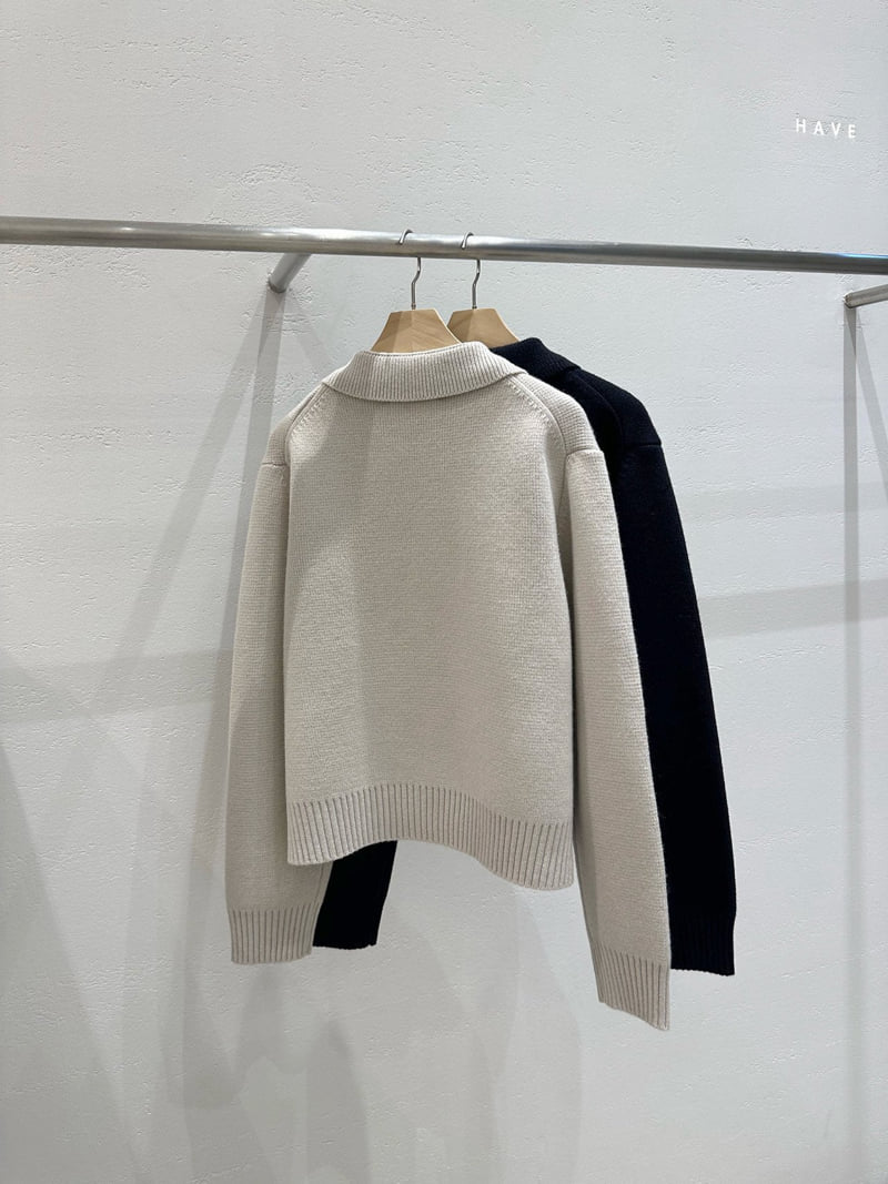 Have - Korean Women Fashion - #shopsmall - Double Collar Knit Jacket - 5