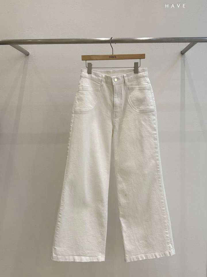 Have - Korean Women Fashion - #womensfashion - Wide White Denim Pants - 6