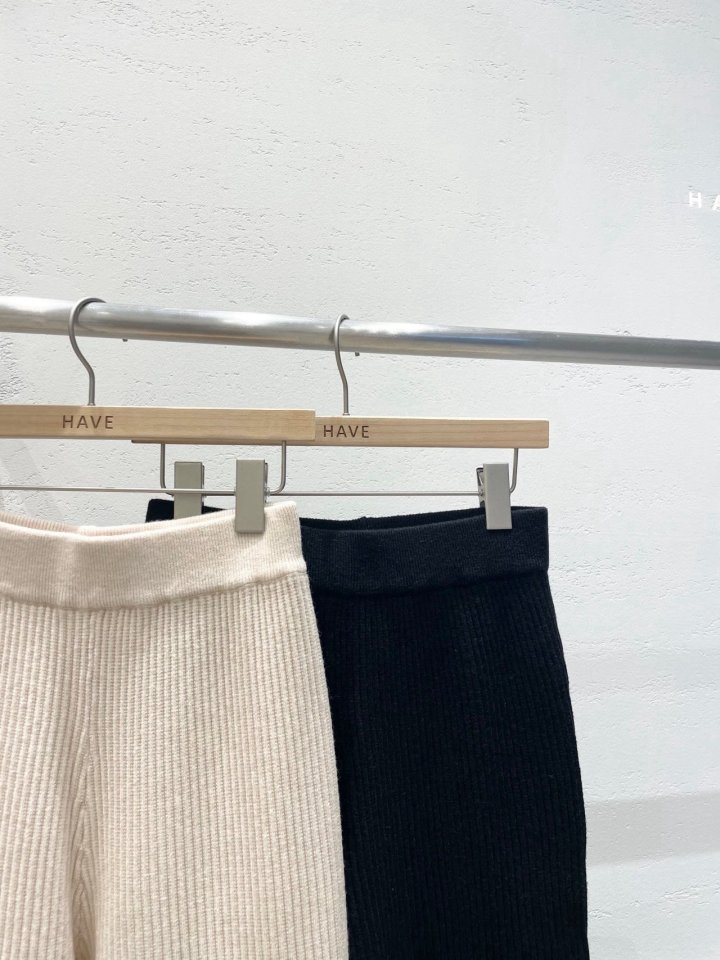 Have - Korean Women Fashion - #womensfashion - Ribbed Side Slit Knit Pants - 3