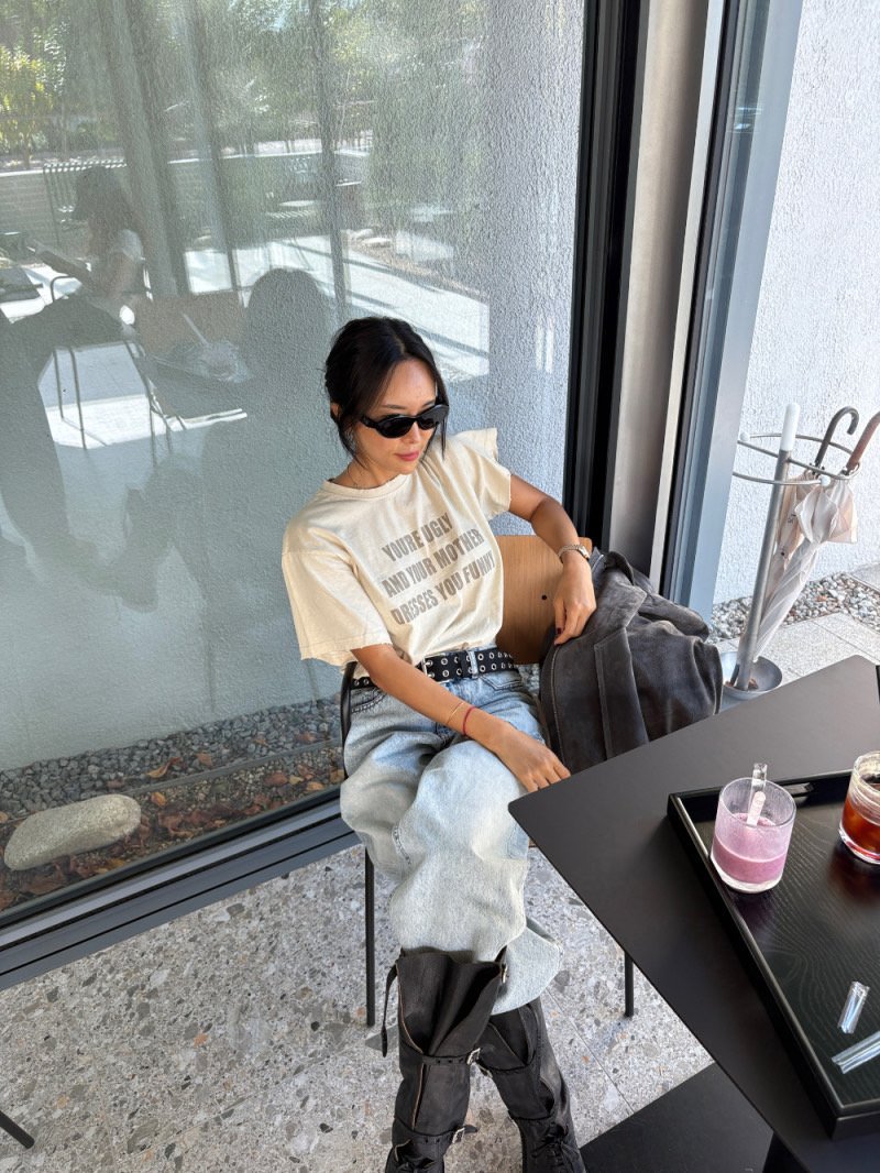 Heil - Korean Women Fashion - #momslook - Pig Vintage Ugly Tee - 5