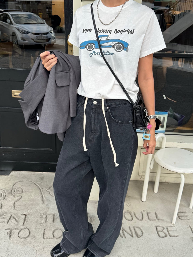 Heil - Korean Women Fashion - #womensfashion - Code Denim Pants - 5