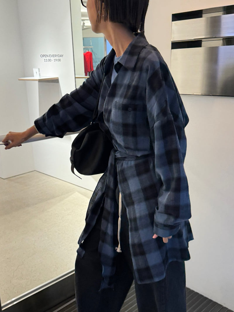 Heil - Korean Women Fashion - #womensfashion - Check Knot Shirt - 3