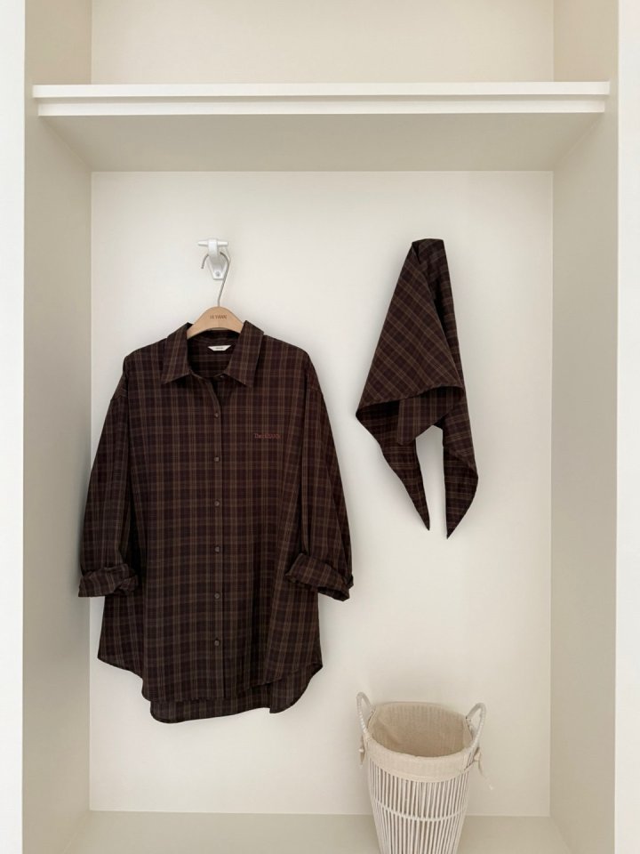 Hiyann - Korean Women Fashion - #momslook - Scarf Set Shirt - 4