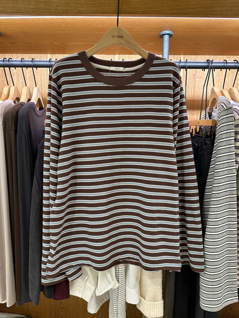 Hiyann - Korean Women Fashion - #momslook - Tommy Stripe Tee - 5