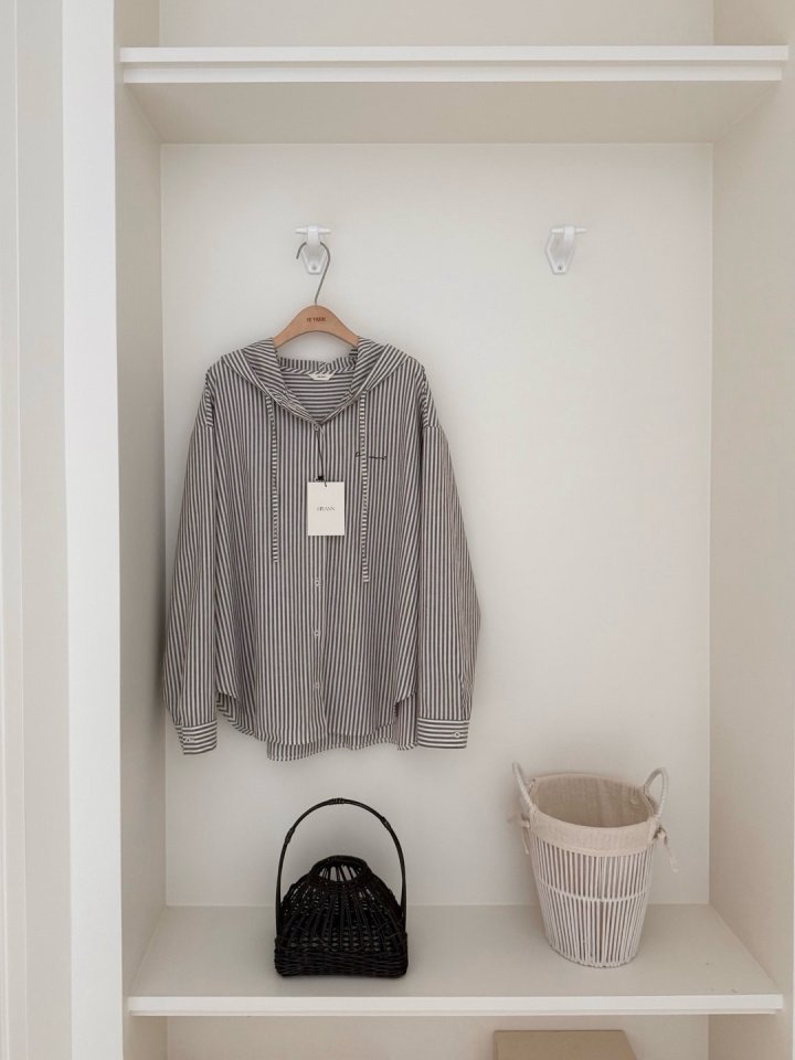 Hiyann - Korean Women Fashion - #thelittlethings - Hooded Stripe Shirt - 8