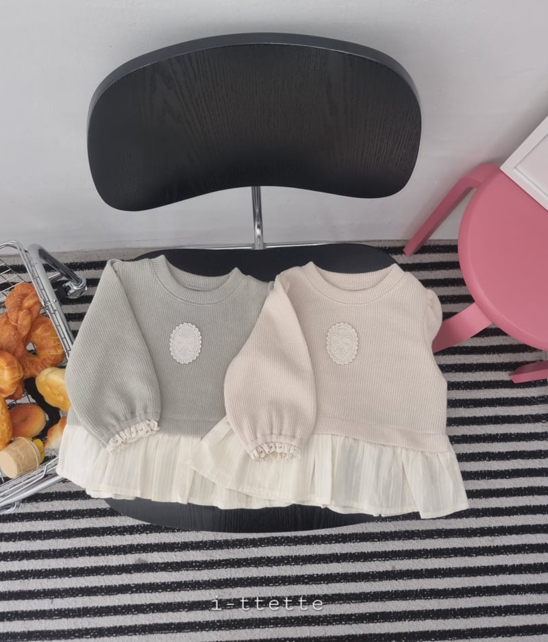 I-Ttette - Korean Children Fashion - #Kfashion4kids - Ribbon Knit Frill Sweatshirt - 6