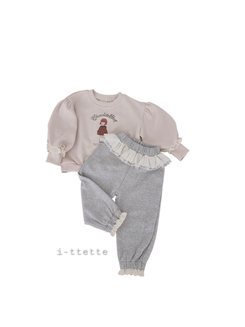 I-Ttette - Korean Children Fashion - #kidzfashiontrend - Beret Girl Lace Sweatshirt - 4