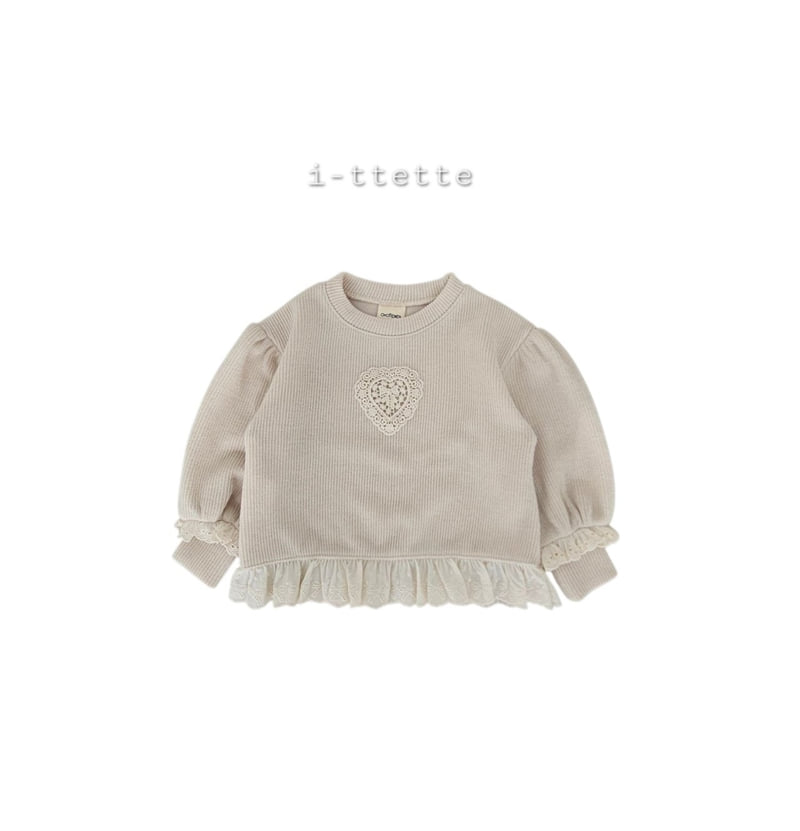 I-Ttette - Korean Children Fashion - #discoveringself - Latte Knit Ribbed Sweatshirt - 3