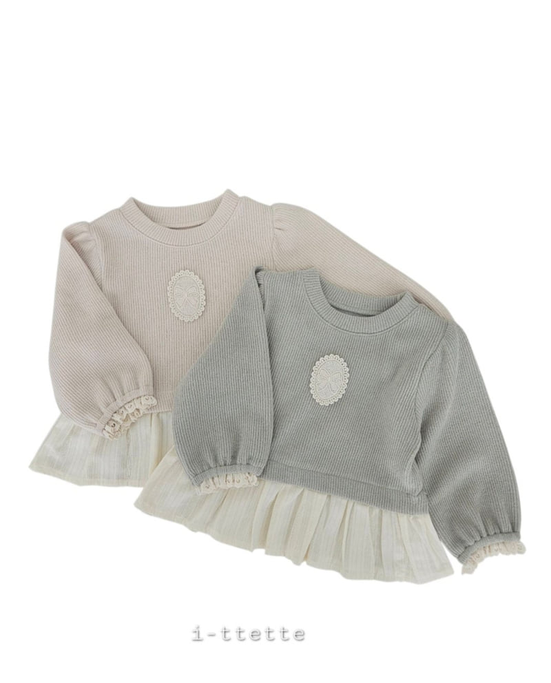 I-Ttette - Korean Children Fashion - #discoveringself - Ribbon Knit Frill Sweatshirt