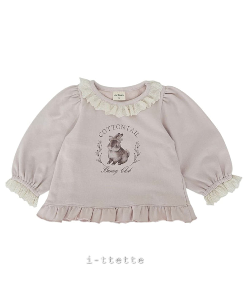 I-Ttette - Korean Children Fashion - #fashionkids - Lace Rabbit Sweatshirt - 4