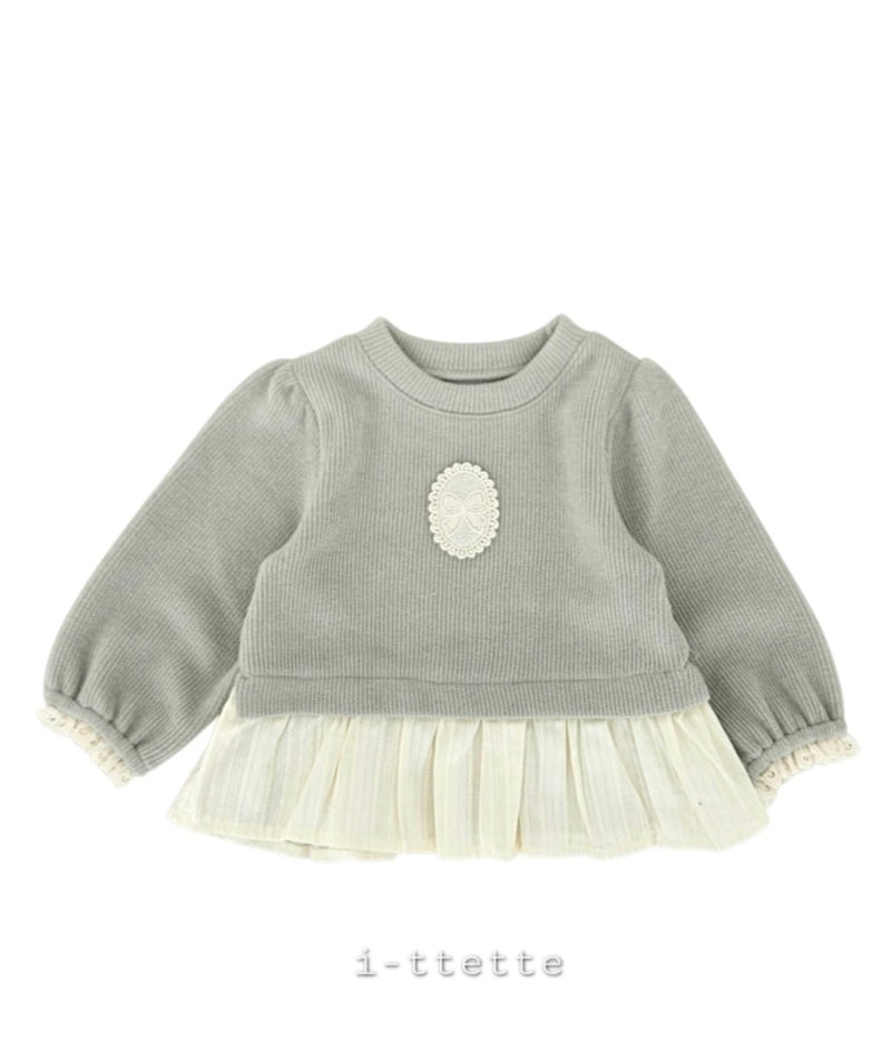 I-Ttette - Korean Children Fashion - #kidsshorts - Ribbon Knit Frill Sweatshirt - 3
