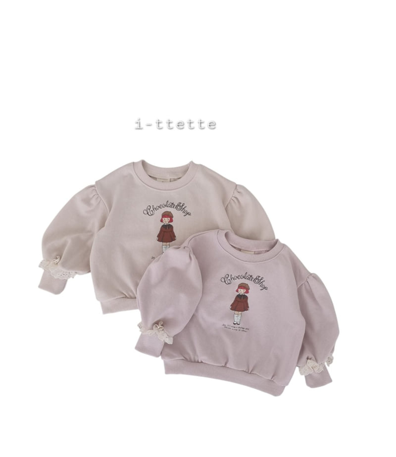 I-Ttette - Korean Children Fashion - #kidsshorts - Beret Girl Lace Sweatshirt