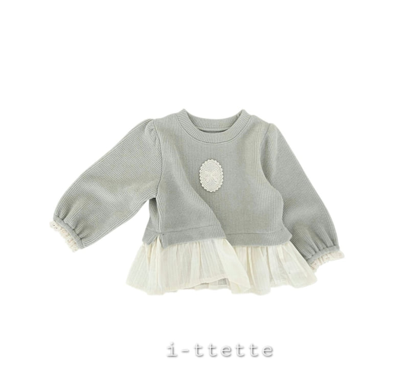 I-Ttette - Korean Children Fashion - #kidsshorts - Ribbon Knit Frill Sweatshirt - 4