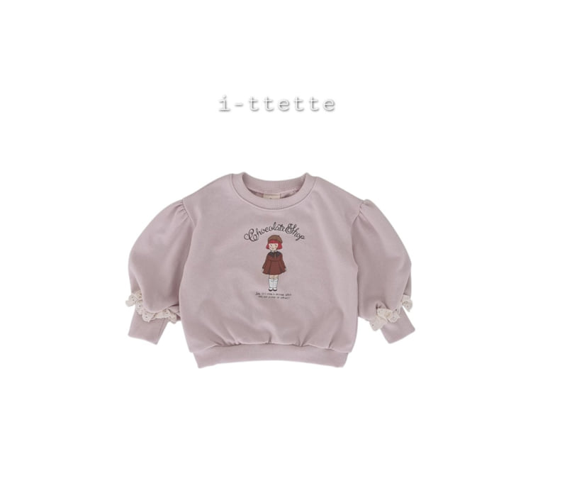 I-Ttette - Korean Children Fashion - #kidsstore - Beret Girl Lace Sweatshirt - 2