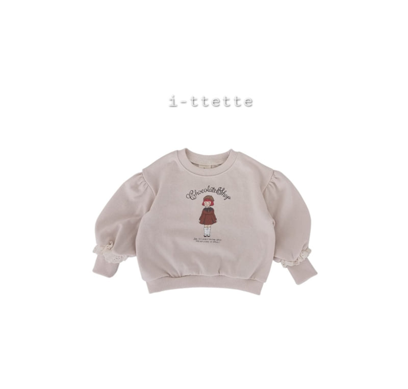I-Ttette - Korean Children Fashion - #kidzfashiontrend - Beret Girl Lace Sweatshirt - 3