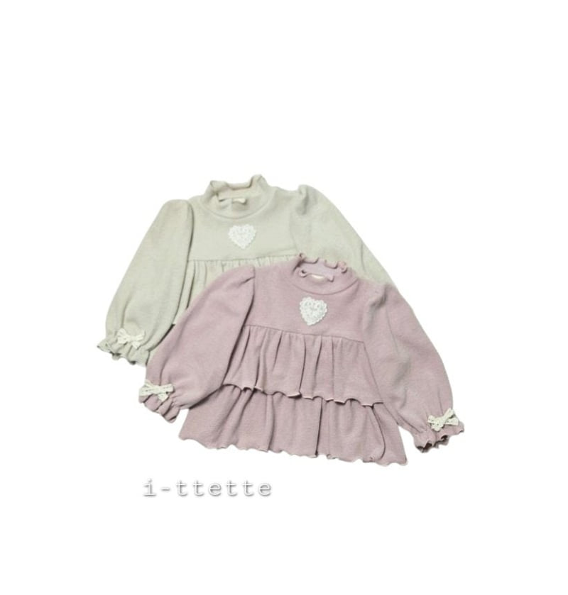 I-Ttette - Korean Children Fashion - #kidzfashiontrend - Heart Tiered Blouse