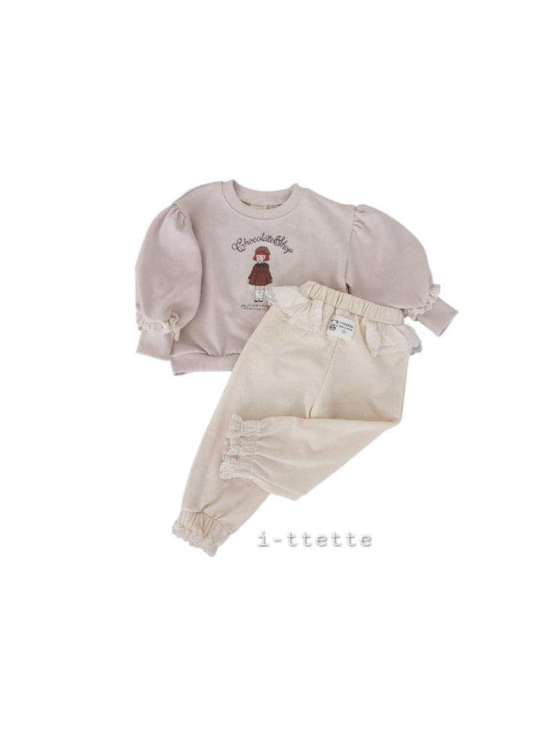 I-Ttette - Korean Children Fashion - #littlefashionista - Beret Girl Lace Sweatshirt - 5
