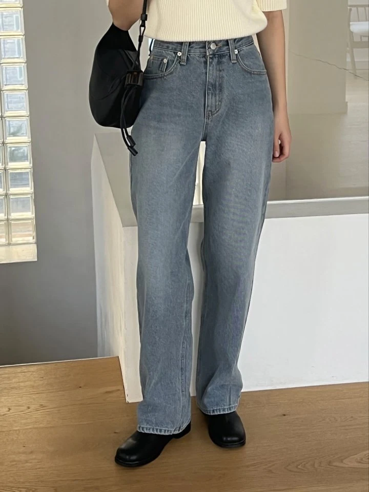 I'm here - Korean Women Fashion - #momslook - Straight Denim Long Pants - 10