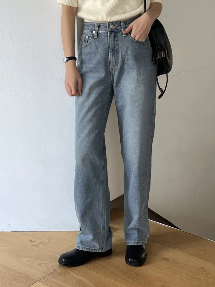 I'm here - Korean Women Fashion - #thelittlethings - Straight Denim Long Pants - 4