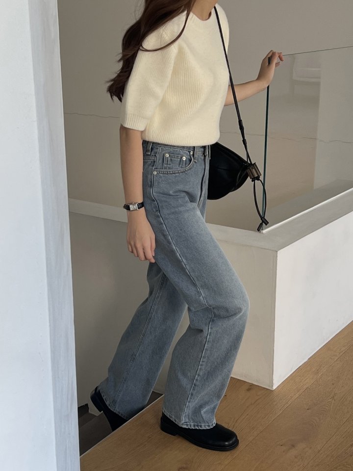 I'm here - Korean Women Fashion - #momslook - Straight Denim Long Pants - 8