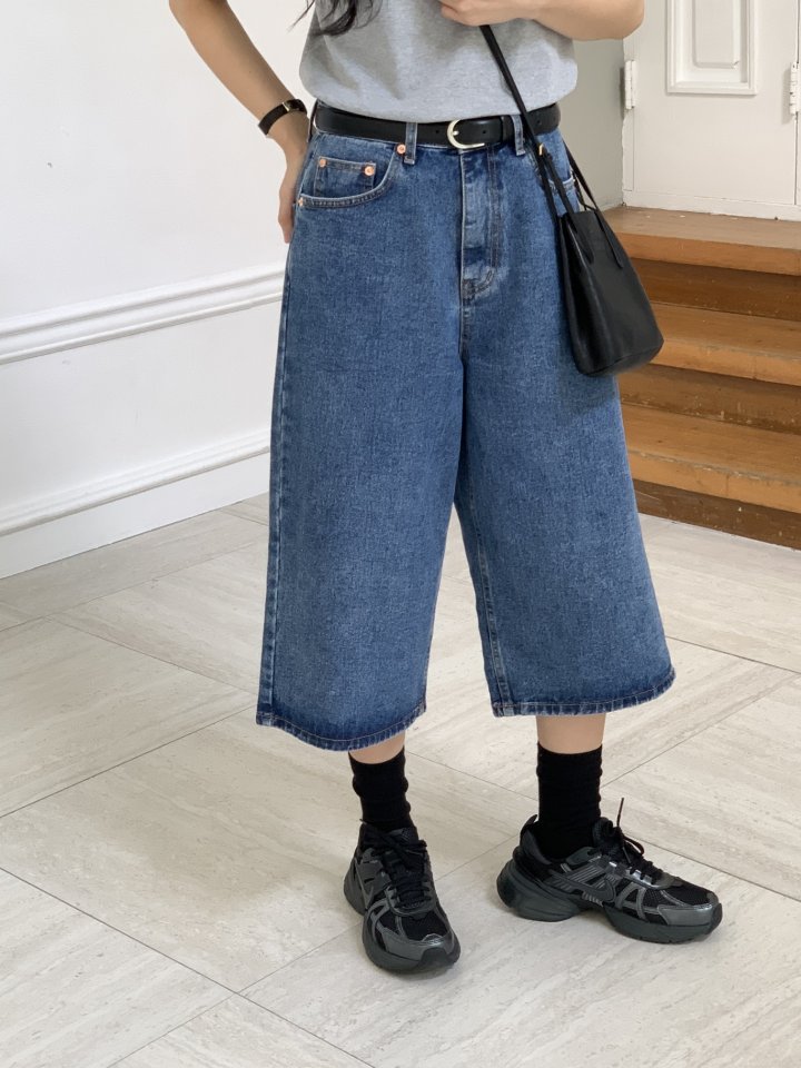 I'm here - Korean Women Fashion - #momslook - Half Denim Pants - 10