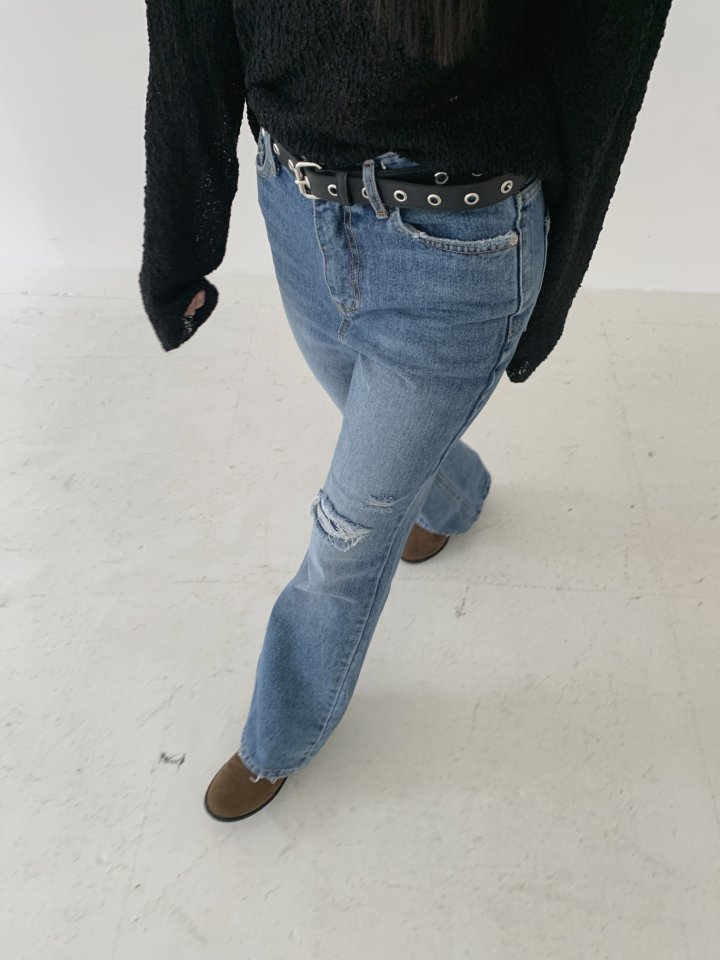 I'm here - Korean Women Fashion - #momslook - Vintage Bootcut Denim Pants - 3