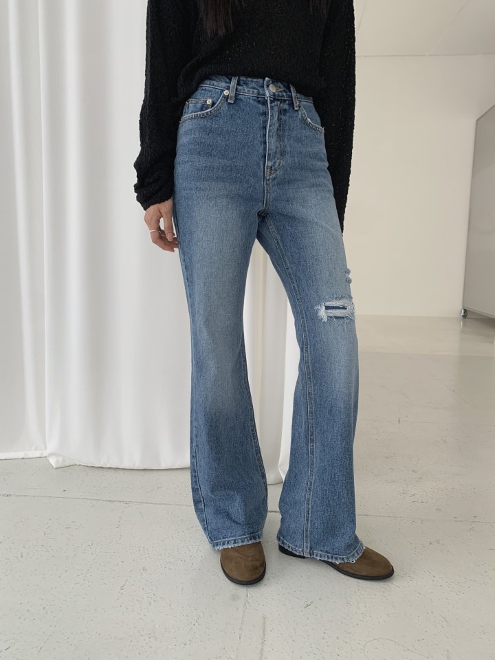I'm here - Korean Women Fashion - #momslook - Vintage Bootcut Denim Pants - 7