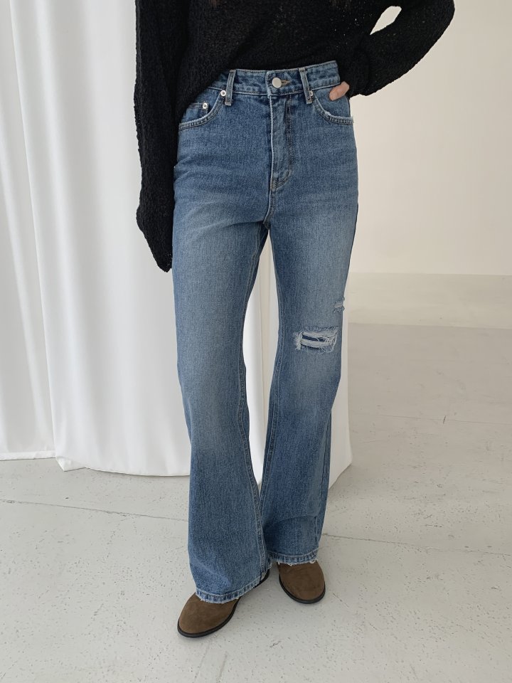 I'm here - Korean Women Fashion - #momslook - Vintage Bootcut Denim Pants - 9