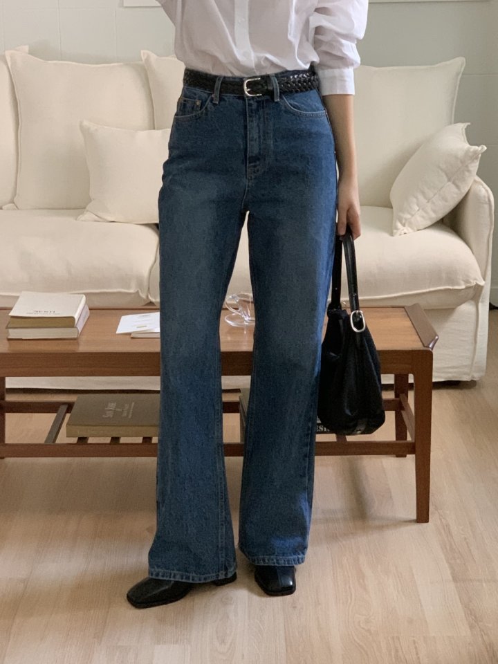 I'm here - Korean Women Fashion - #shopsmall - Brushed Bootcut Denim Pants - 7