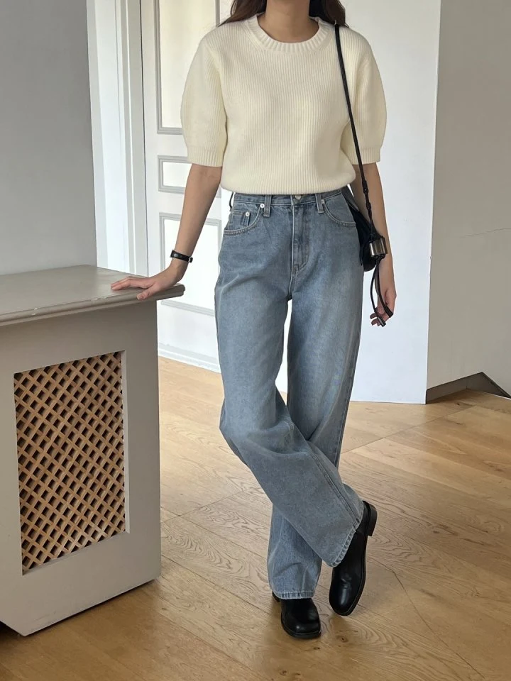 I'm here - Korean Women Fashion - #thatsdarling - Straight Denim Long Pants - 2