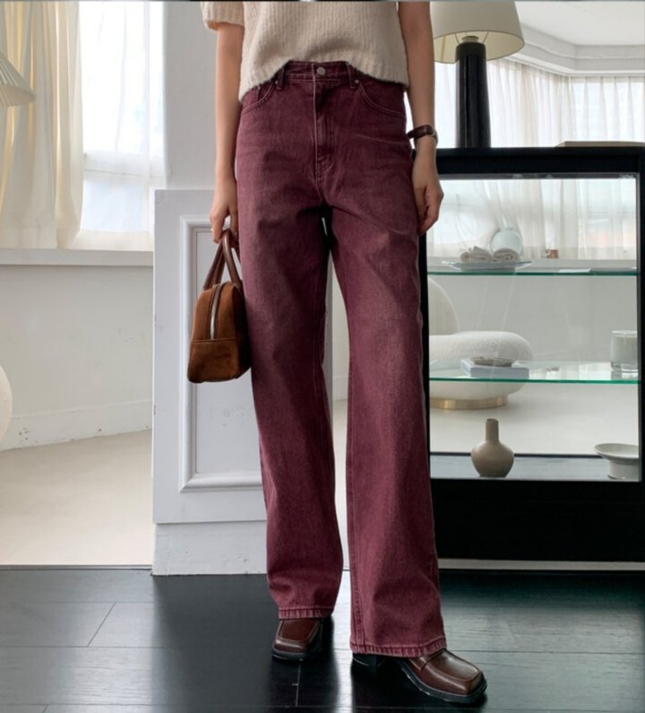 I'm here - Korean Women Fashion - #thelittlethings - Color Wide Denim Pants - 6