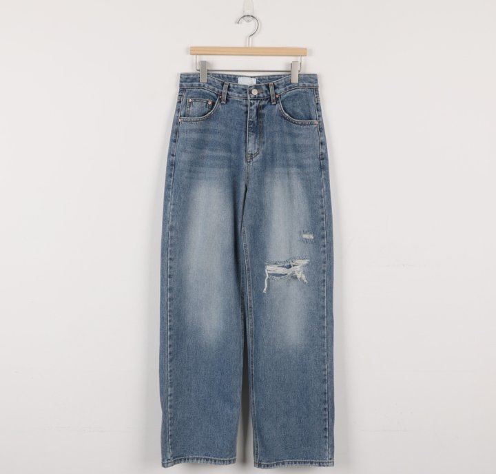 I'm here - Korean Women Fashion - #vintageinspired - Vintage Patched Wide Denim Pants - 9
