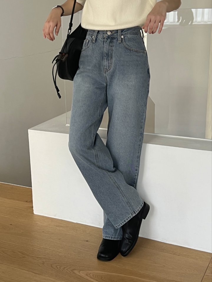 I'm here - Korean Women Fashion - #womensfashion - Straight Denim Long Pants - 11