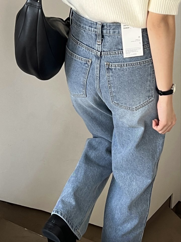 I'm here - Korean Women Fashion - #womensfashion - Straight Denim Long Pants - 5