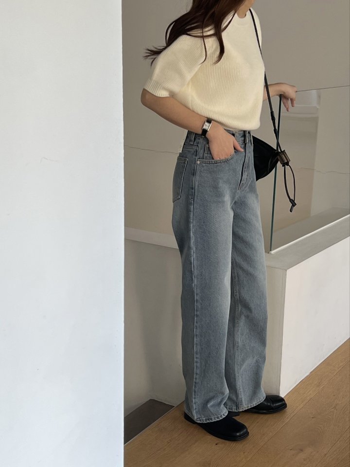 I'm here - Korean Women Fashion - #womensfashion - Straight Denim Long Pants - 7