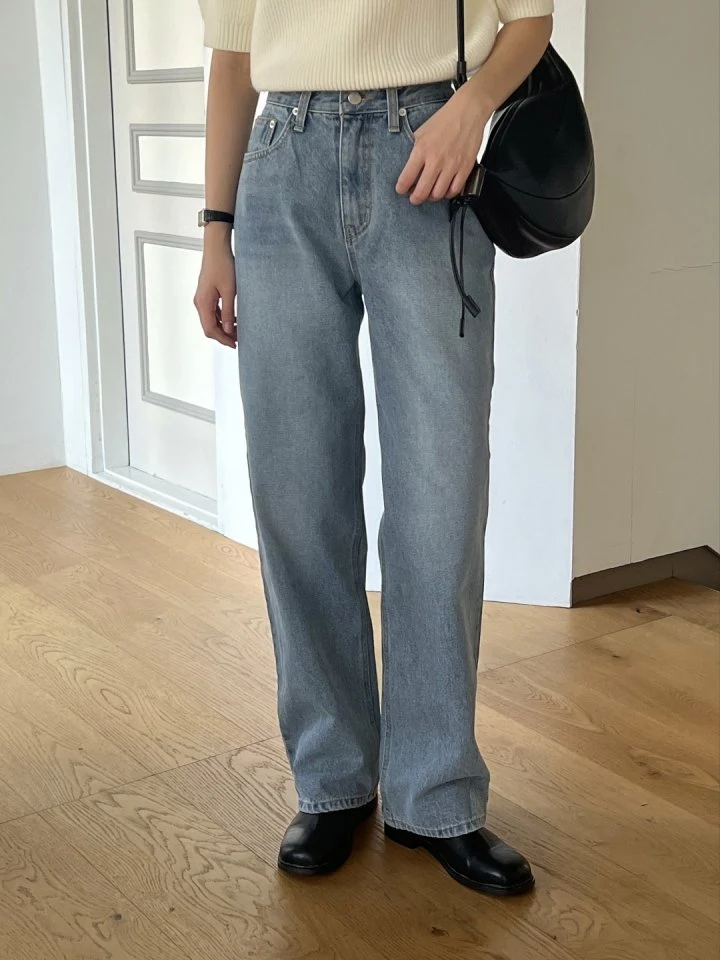 I'm here - Korean Women Fashion - #womensfashion - Straight Denim Long Pants - 9