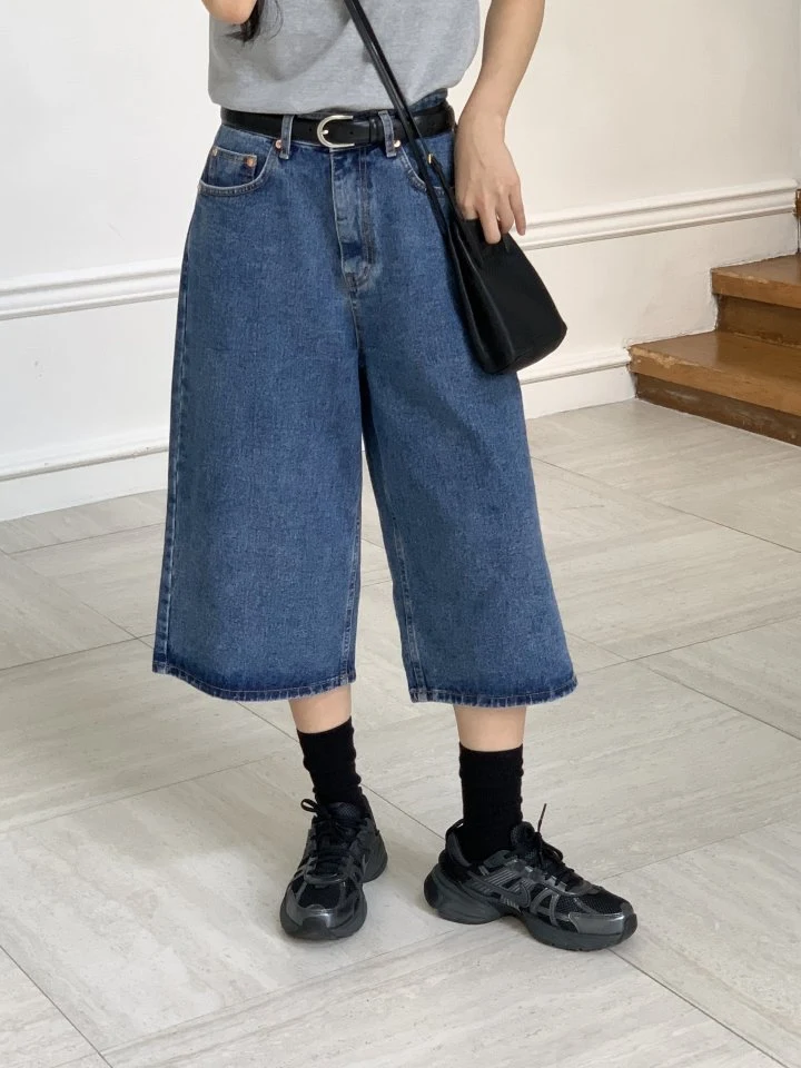 I'm here - Korean Women Fashion - #womensfashion - Half Denim Pants - 7