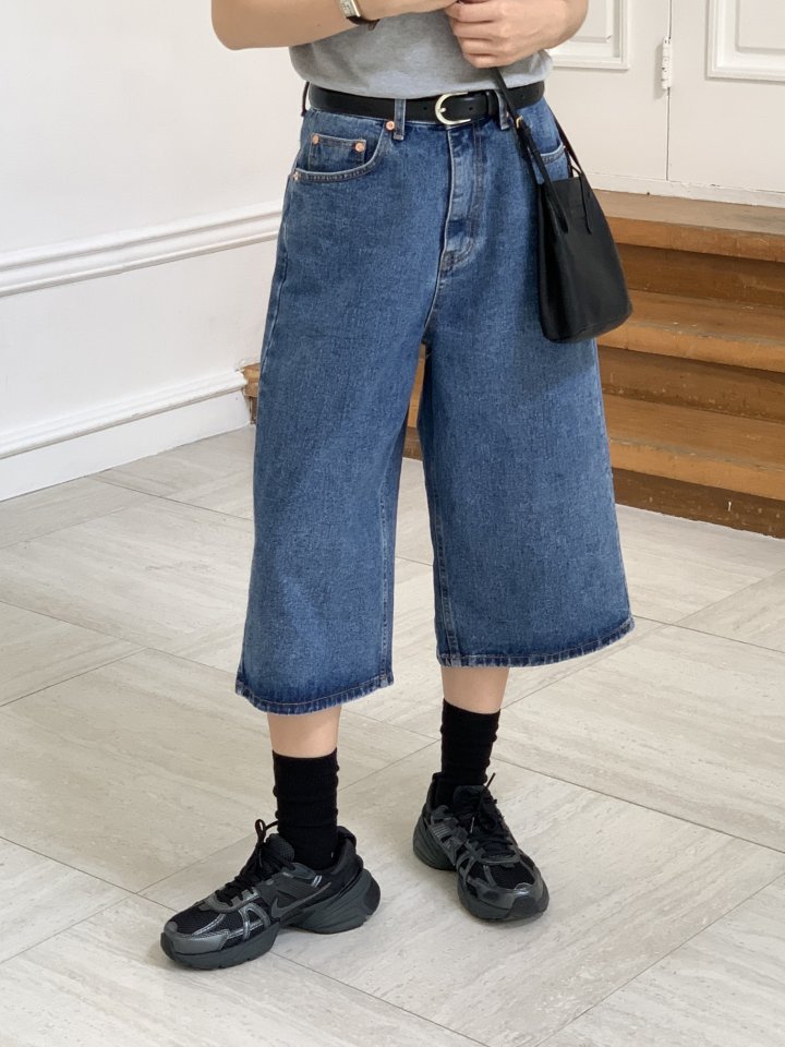 I'm here - Korean Women Fashion - #womensfashion - Half Denim Pants - 9