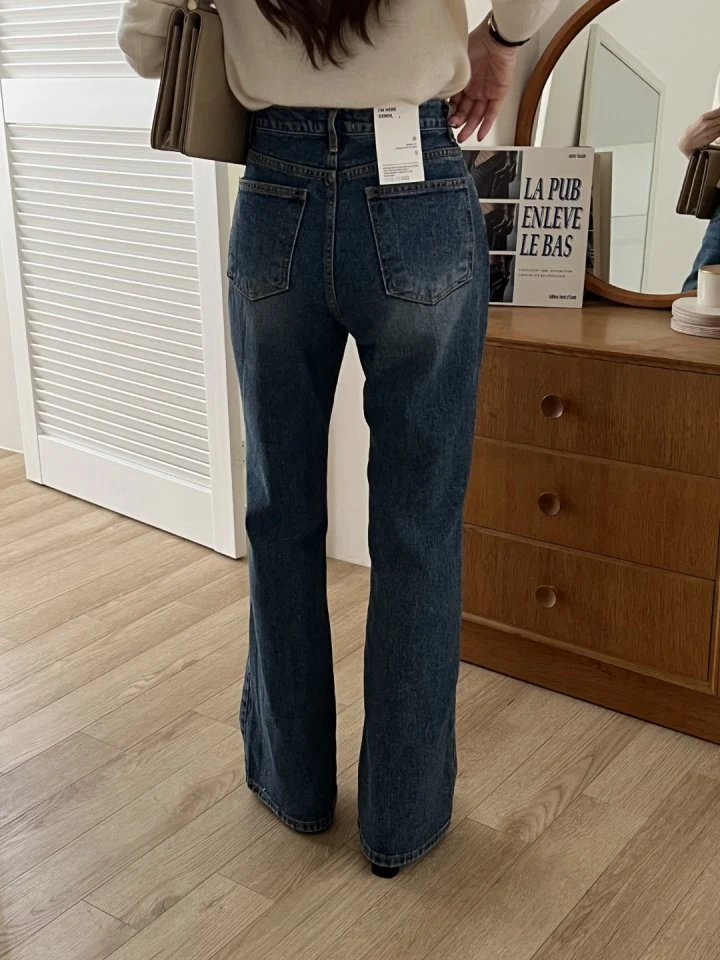 I'm here - Korean Women Fashion - #womensfashion - Sand Brush Bootcut Denim Pants - 7