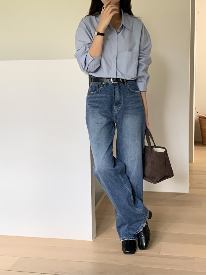 I'm here - Korean Women Fashion - #womensfashion - Raw Hem Vintage Cat Straight Denim Pants