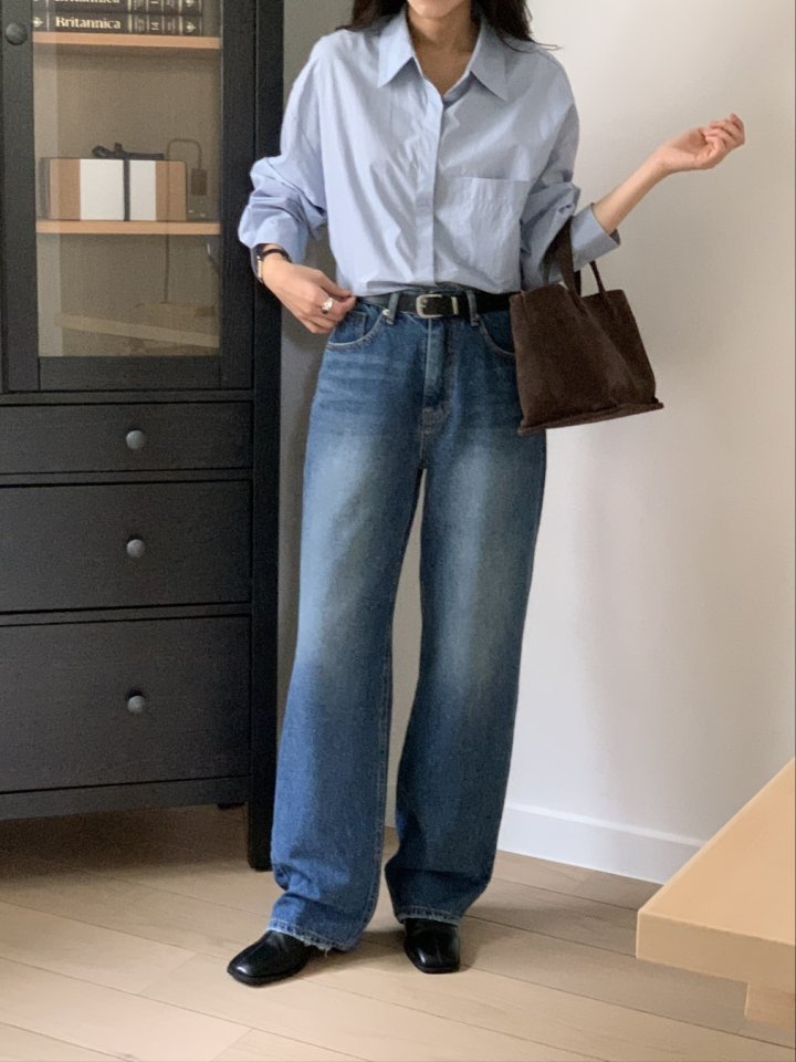 I'm here - Korean Women Fashion - #womensfashion - Raw Hem Vintage Cat Straight Denim Pants - 11