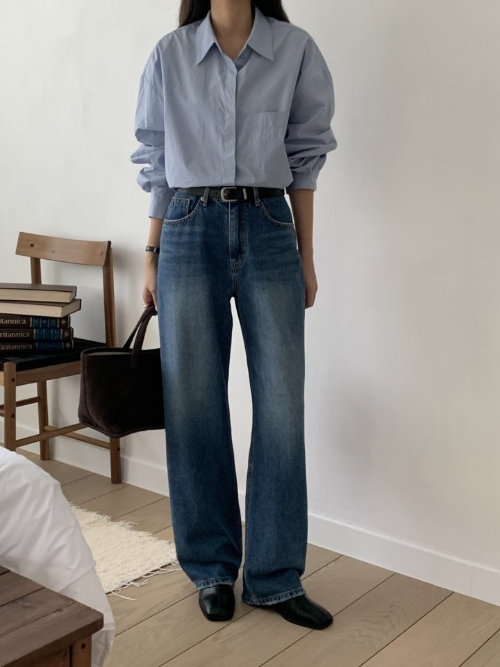 I'm here - Korean Women Fashion - #womensfashion - Raw Hem Vintage Cat Straight Denim Pants - 9