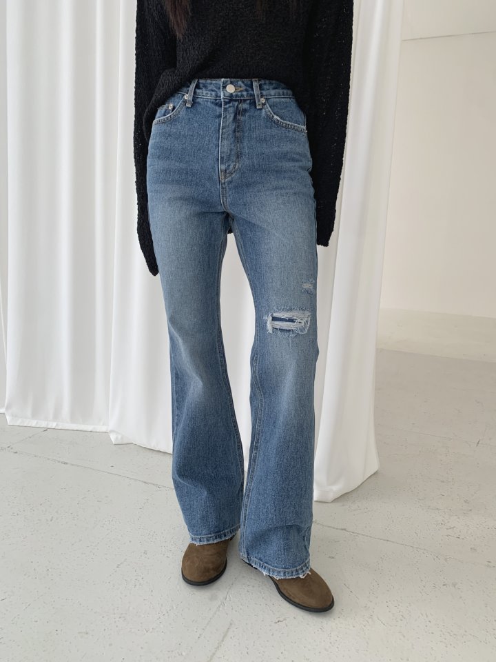 I'm here - Korean Women Fashion - #womensfashion - Vintage Bootcut Denim Pants - 8
