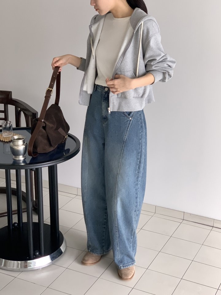 I'm here - Korean Women Fashion - #womensfashion - Round Denim Pants - 10